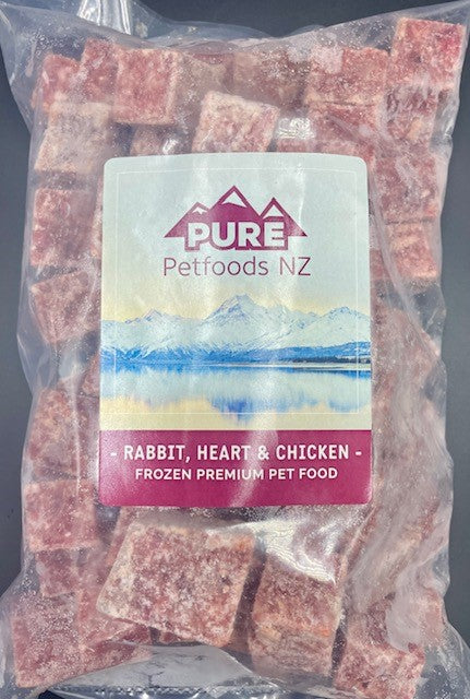 Rabbit, Heart & Chicken Bites - 1kg
